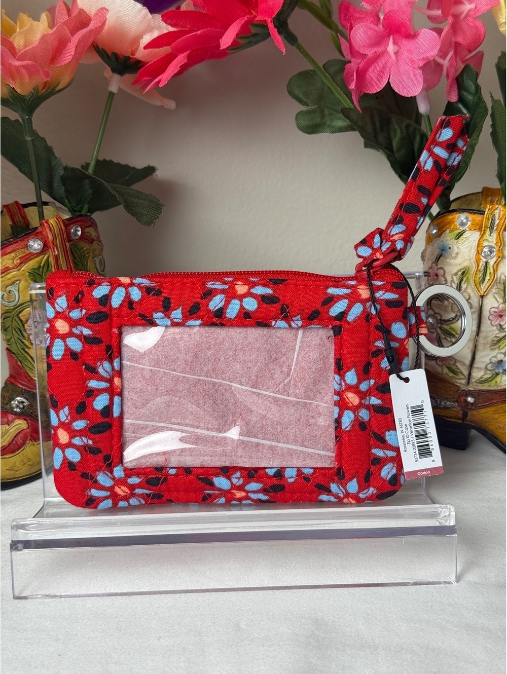NWT Vera Bradley Venetian Flowers Zip ID Case Retired pattern  New